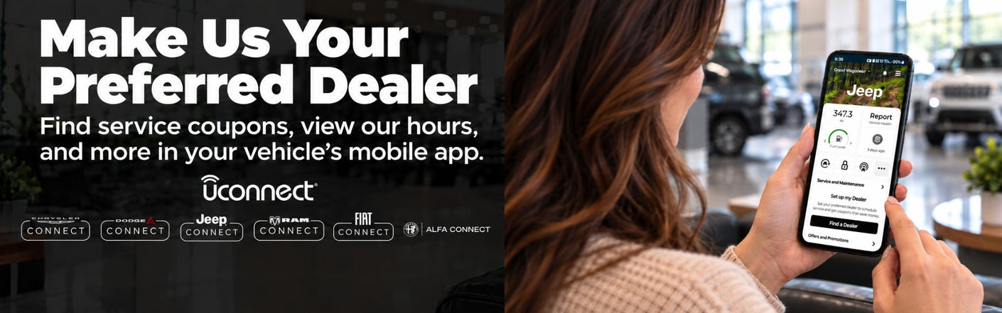 uconnect® make us your preferred dealer | Gordon Chrysler Dodge Jeep Ram in Washington Court House OH