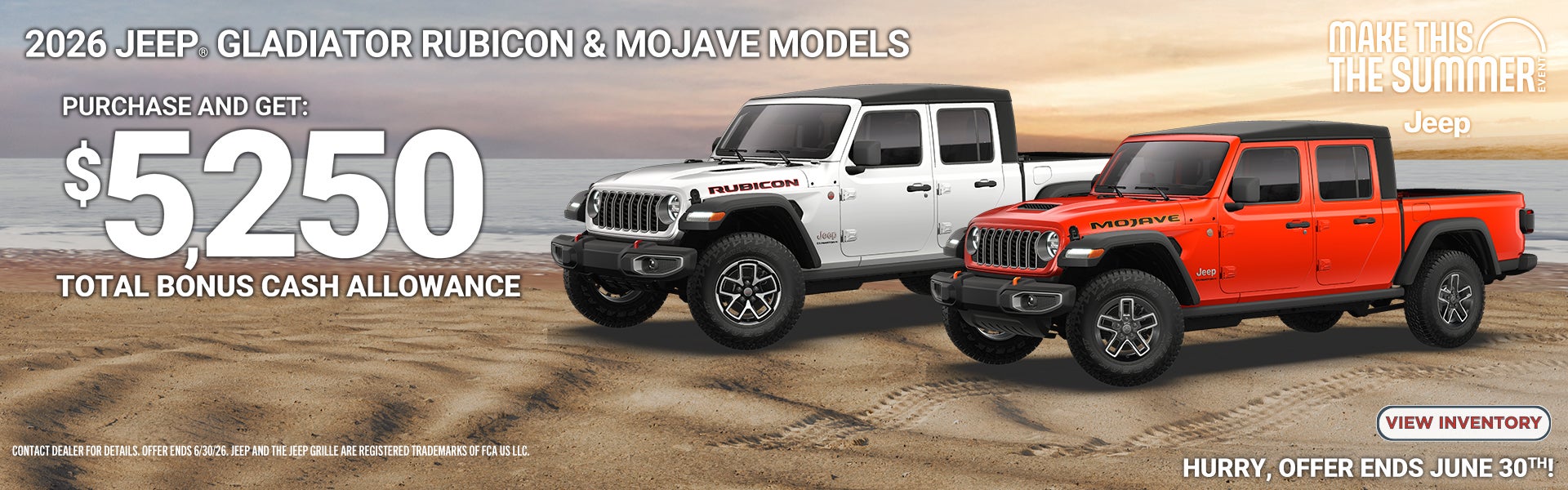 2026 Jeep Gladitor rubicon and mojave